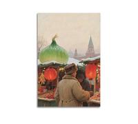 XKUGA Vintage Travel Orthodox Moscow Rustic Architecture Poster Poster Decorative Painting Canvas Wall Posters And Art Picture Print Modern Family Bedroom Decor Posters 12x18inch(30x45cm)