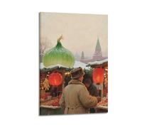 XKUGA Vintage Travel Orthodox Moscow Rustic Architecture Poster Poster Decorative Painting Canvas Wall Posters And Art Picture Print Modern Family Bedroom Decor Posters 24x36inch(60x90cm)