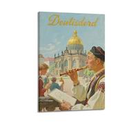 XKUGA Vintage Travel Poster Baroque Cityscape Golden Dome Poster Decorative Painting Canvas Wall Posters And Art Picture Print Modern Family Bedroom Decor Posters 16x24inch(40x60cm)