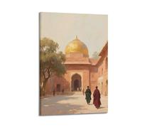 XKUGA Vintage Travel Poster Central Asia Islamic India Pakistan Poster Decorative Painting Canvas Wall Posters And Art Picture Print Modern Family Bedroom Decor Posters 12x18inch(30x45cm)