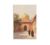 XKUGA Vintage Travel Poster Central Asia Islamic India Pakistan Poster Decorative Painting Canvas Wall Posters And Art Picture Print Modern Family Bedroom Decor Posters 20x30inch(50x75cm)