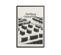 XKUGA Vintage Travel Poster Germany Duisburg Inland Port Poster Decorative Painting Canvas Wall Posters And Art Picture Print Modern Family Bedroom Decor Posters 12x18inch(30x45cm)