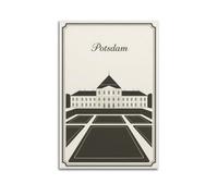 XKUGA Vintage Travel Poster Potsdam Palace Baroque Architect Poster Decorative Painting Canvas Wall Posters And Art Picture Print Modern Family Bedroom Decor Posters 12x18inch(30x45cm)