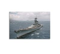 XKUGA Vintage Warship Poster American Missouri BB-63 Battleship Poster Decorative Painting Canvas Wall Posters And Art Picture Print Modern Family Bedroom Decor Posters 20x30inch(50x75cm)