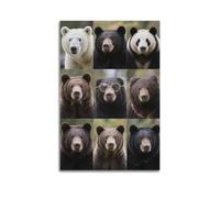 XKUGA Wild Beasts Poster Black Brown Bear Natural Habitat Poster Decorative Painting Canvas Wall Posters And Art Picture Print Modern Family Bedroom Decor Posters 16x24inch(40x60cm)