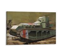 XKUGA WW1 Vintage Tank Poster Mk A Whippet British Medium Tank Poster Decorative Painting Canvas Wall Posters And Art Picture Print Modern Family Bedroom Decor Posters 24x36inch(60x90cm)