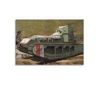 XKUGA WW1 Vintage Tank Poster Mk A Whippet British Medium Tank Poster Decorative Painting Canvas Wall Posters And Art Picture Print Modern Family Bedroom Decor Posters 16x24inch(40x60cm)