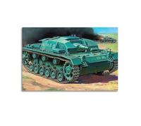 XKUGA WW2 Vintage Tank Poster StuG. III Ausf. B German Assault Gun Poster Decorative Painting Canvas Wall Posters And Art Picture Print Modern Family Bedroom Decor Posters 20x30inch(50x75cm)