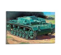 XKUGA WW2 Vintage Tank Poster StuG. III Ausf. B German Assault Gun Poster Decorative Painting Canvas Wall Posters And Art Picture Print Modern Family Bedroom Decor Posters 16x24inch(40x60cm)