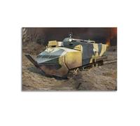 XKUGA WWI Vintage Tank Poster Schneider CA1 French Medium Tank Poster Decorative Painting Canvas Wall Posters And Art Picture Print Modern Family Bedroom Decor Posters 16x24inch(40x60cm)