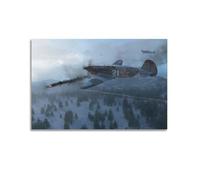 XKUGA WWII Vintage Military Aircraft Poster Yak-7b Fighter Plane Poster Decorative Painting Canvas Wall Posters And Art Picture Print Modern Family Bedroom Decor Posters 24x36inch(60x90cm)