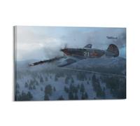 XKUGA WWII Vintage Military Aircraft Poster Yak-7b Fighter Plane Poster Decorative Painting Canvas Wall Posters And Art Picture Print Modern Family Bedroom Decor Posters 20x30inch(50x75cm)