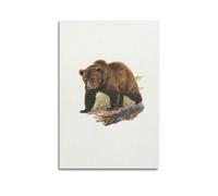 XKUGA Zoology Vintage Poster Black Bear Illustration Poster Decorative Painting Canvas Wall Posters And Art Picture Print Modern Family Bedroom Decor Posters 20x30inch(50x75cm)