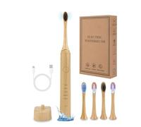 XkuiHF Sonic Electric Toothbrush, Sound Waves, Eco-friendly Soft Bristles, Intelligent Induction Rechargeable Bamboo Electric Toothbrush