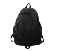 XKUN Backpack Women Fashion Denim Backpack Large Capacity Travel Backpack Student School Bag Fit 14 Inch Laptop Computer-Black,29 * 41 * 15Cm