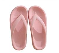 XKUN Flip Flops Summer Casual Thong Slippers Outdoor Beach Sandals EVA Flat Platform Comfy Shoes Women Couple Thick Soled-Pink,38-39