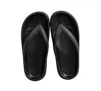 XKUN Flip Flops Summer Casual Thong Slippers Outdoor Beach Sandals EVA Flat Platform Comfy Shoes Women Couple Thick Soled-Black,36-37