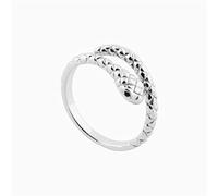 XKUN Rings Gold Plated Snake Rings For Women Men 925 Silver Stackable Women Rings Stereoscopic Snake Adjustable-Silver 2,1Pcs