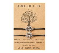 XKUZRWE Mother & Daughter bracelet Silver Mothers Day Gifts Matching Heart Butterfly Dandelion Elephant Bracelets Set Mommy and Me with Meaning Card for Mom Women Girls Gift (Tree)