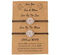 XKUZRWE Sun Moon Pinky Promise Matching Bracelet for Couples Soulmate Man Distance Relationship Gifts for Women Men Him Her (sun moon)