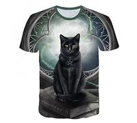 XKYDYF Mens 3D Print t-Shirts Black and White Cat Man's T-Shirt Cute Cat Print 3D Print Funny Cat T Shirt Summer Casual Men's Short-Sleeved T-Shirt