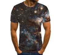 XKYDYF Unisex 3D T-Shirts Galaxy Space Pattern Printing 3D T-Shirt Casual Summer Style Fashion Printing Short-Sleeved T-Shirt Men's Shirt Art Street S