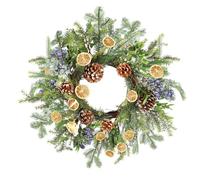 XL 20” Christmas Wreath Natural Pine Cone, Dried Orange Slice & Blueberry Artificial Xmas Indoor/Outdoor Front Door Wreath Garland Decoration (DB90)