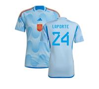 (XL) 2022-2023 Spain Away Shirt (Laporte 24)