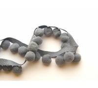 XL 2cm Pom Pom Bobble Trim Fringe Pompom Trimming Cushions Curtains Home Decor Lampshade Sewing Craft Projects - Grey - 10 Metres