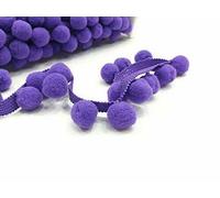 XL 2cm Pom Pom Bobble Trim Fringe Pompom Trimming Cushions Curtains Home Decor Sewing Craft Projects - Sold by The Metre - Purple