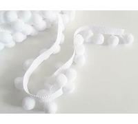 XL 2cm Pom Pom Bobble Trim Fringe Pompom Trimming Cushions Curtains Home Decor Sewing Craft Projects - Sold by The Metre - White