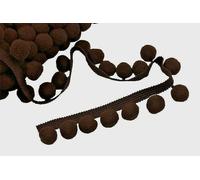 XL 2cm Pom Pom Bobble Trim Fringe Pompom Trimming Cushions Curtains Home Decor Sewing Craft Projects - Sold by The Metre - Dark Brown