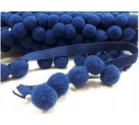 XL 2cm Pom Pom Bobble Trim Fringe Pompom Trimming Cushions Curtains Home Decor Sewing Craft Projects - Navy Blue - 10 Metre Reel