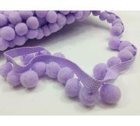 XL 2cm Pom Pom Bobble Trim Fringe Pompom Trimming Cushions Curtains Home Decor Sewing Craft Projects - Sold by The Metre - Lilac