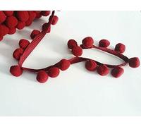 XL 2cm Pom Pom Bobble Trim Fringe Pompom Trimming Cushions Curtains Home Decor Sewing Craft Projects - Sold by The Metre - Burgundy