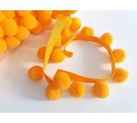 XL 2cm Pom Pom Bobble Trim Fringe Pompom Trimming Cushions Curtains Home Decor Sewing Craft Projects - Sold by The Metre - Orange