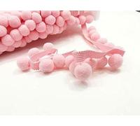 XL 2cm Pom Pom Bobble Trim Fringe Pompom Trimming Cushions Curtains Home Decor Sewing Craft Projects - Sold by The Metre - Baby Pink