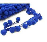 XL 2cm Pom Pom Bobble Trim Fringe Pompom Trimming Cushions Curtains Home Decor Sewing Craft Projects - Sold by The Metre - Royal Blue