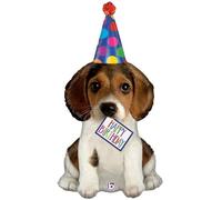 XL 41" Happy Birthday Puppy Shaped Mylar Foil Balloon