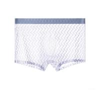 XL-4XL Men's Breathable Underwear Mesh Texture Fit(Blue XL)
