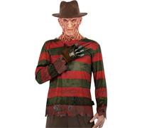 Smiffys A Nightmare On Elm Street Freddy Krueger Costume - Includes Printed Top, Glove & Hat, Officially Licensed Nightmare on Elm Street Adult Fancy Dress, Adult Halloween Outfit