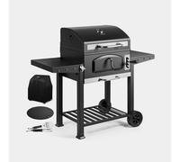 VonHaus Charcoal BBQ with Accessories - XL American Portable Barbecue - 2 in 1 Barbeque and Smoker - Grill Meat, Fish & Vegetables - For Outdoor/Garden Cooking, Dining, Entertaining