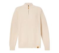 (XL, Angora) Timberland Mens Ribbed Zip Neck Jumper