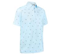 (XL, Arctic Paradise) Callaway Golf Mens 2025 All Over Birdie Moisture Wicking Golf Polo Shirt