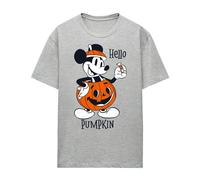 (XL, Athletic) Disney Womens/Ladies Hello Pumpkin Mickey Mouse Heather T-Shirt