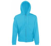(XL, Azure Blue) Fruit Of The Loom Men's Classic Hooded Sweatshirt