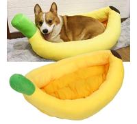 XL Banana Shaped Cat House Bed, Cozy Warm Pet Bed for Indoor Cats, Soft Snuggle Sleeping Pod for Winter Nights, Comfortable Ambience for Kittens and Adult Pets