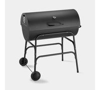 VonHaus Charcoal BBQ - XL Portable Barrel Barbecue with Warming Rack, Temperature Gauge, Wheels, Large Cooking Grill, Air Vents - 2 in 1 Barbeque and Smoker - Grill Meat, Fish & Vegetables