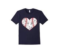 (XL) Baseball Heart Shirt, Gift for Softball Mom or Dad, Team-Father's Day