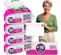 XL Bath Wipes for Adults Bathing No Rinse (4pk) - 200 Count + 8 16ravel Wipes - 9"x12" Disposable Washcloths for Adults - Surgery Recovery Supplies, Elderly Incontinence & Health Care Products